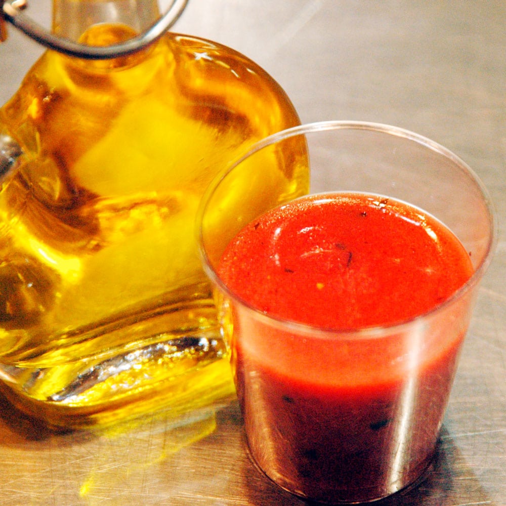 Gaspacho fraises menthe à l'huile d'olive