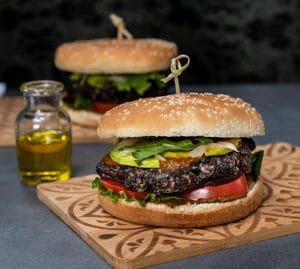 huiles et olives, recette, Burger vegan avec un steak végétal