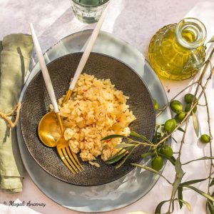 huiles et olives, Risotto au safran
