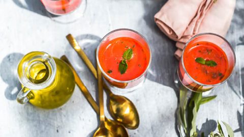 huiles et olives, Soupe de fraises à l'huile d'olive goût intense