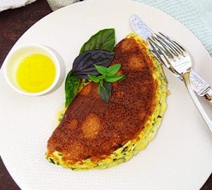 huiles et olives, omelette aux herbes