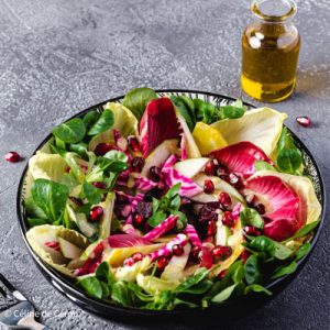 huiles et olives, recettes, salade endive betterave pomme