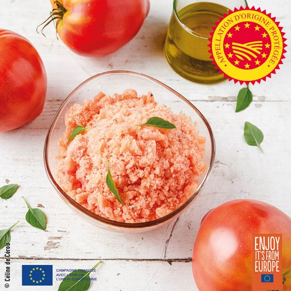 recette de granité de tomate, huile d'olive d'aix en provence AOP