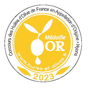Médaille d'or du concours des huiles d'olive de France en Appellation d'Origine 2023
