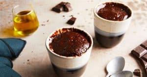 Huiles et olives, recette, mugcake au chocolat et huile d'olive