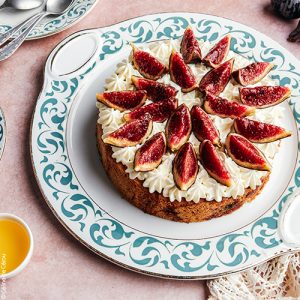 huiles et olives, tarte-cake revisitée figue-amande