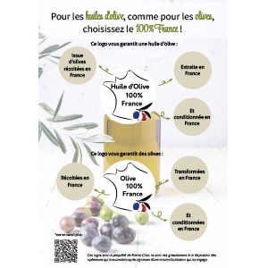 Huiles et Olives, bonus, téléchargement, flyer Huile d'olive et Olives 100% France
