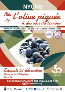 Fête de l'olive piquée et des vins du terroir à Nyons le samedi 21 décembre 2024