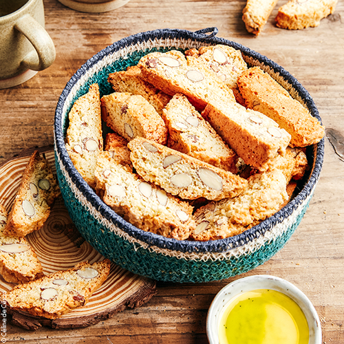 huiles et olives, recettes, cantucci di prato - biscuits aux amandes et à l'huile d'olive