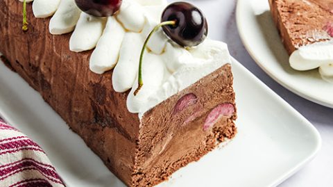 huiles et olives, recettes, marquise au chocolat façon forêt noire