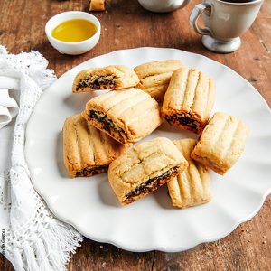 huiles et olives, recettes, sablés à la figue séchée