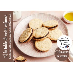 huiles et olives, bonus, livret de recettes "à la table de notre enfance" avec les huiles d'olive de France