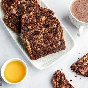 huiles et olives, recette de gâteau marbré au cacao