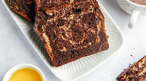 huiles et olives, recette de gâteau marbré au cacao