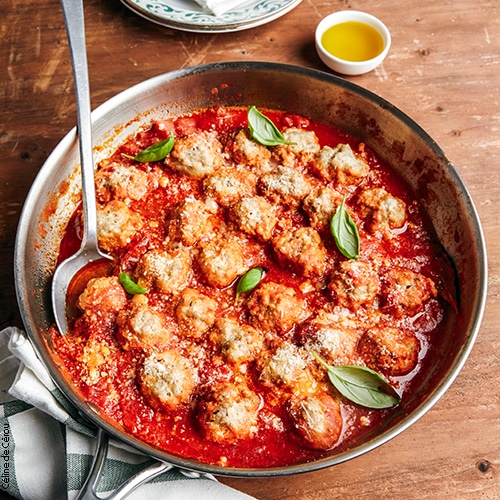 huiles et olives, recette de boulettes de veau à la sauce tomate