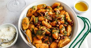 huiles et olives, recette de gnocchis de courge butternut avec une sauce verte, huile d'olive d'Aix-en-Provence AOP