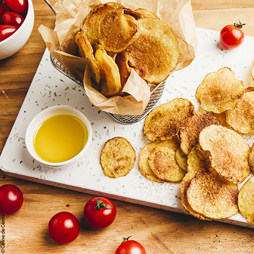 Recettes de chips de pomme de terre au four à l'huile d'olive
