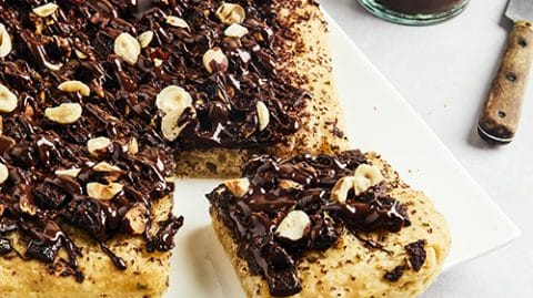 Recette de focaccia chocolat noisette romarin huile d'olive