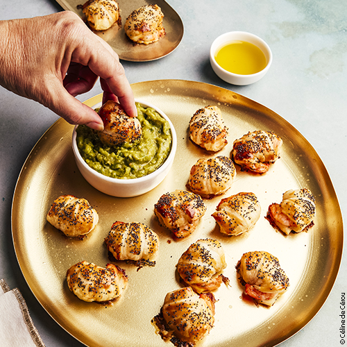 Recettes de gambas croustillantes au guacamole et huile d'olive
