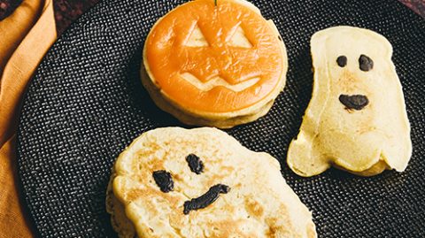 Recette de pancakes d'Halloween au jambon et au fromage