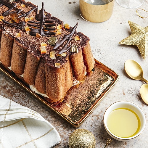 recette de bûche tiramisu café, cardamome, orange, huile d'olive