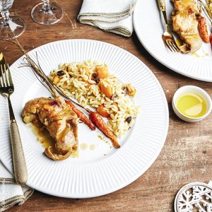 recette de lapin confit aux agrumes, herbes, huile d'olive d'aix-en-provence - olives maturées AOP