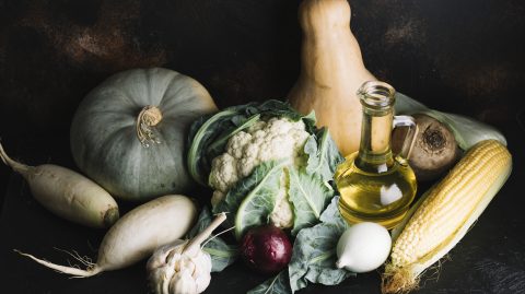 Légumes d'hiver et huile d'olive