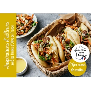Livret de recettes autour du thème "Inspirations d'ailleurs" avec les huiles d'olive de France