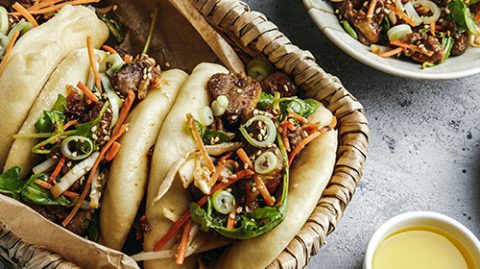 recette de bao buns au canard, huile d'olive du Languedoc AOP