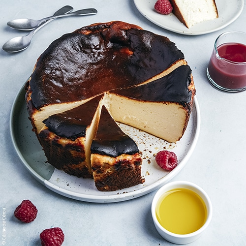 recette de Basque burnt cheesecake à l’huile d’olive de Nyons AOP