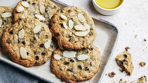 recette de cookies sans gluten chocolat-huile d’olive de Provence - olives maturées AOP