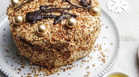 recette de Layer cake noisette & café, huile d'olive d'Aix-en-Provence olives maturées AOP