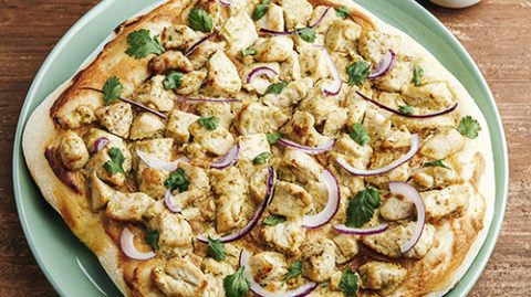 recette de Pizza poulet sauce satay & cacahuètes