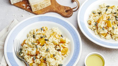 Recette de Risotto au potiron, parmesan, huile d'olive d'Aix-en-Provence - olives maturées AOP