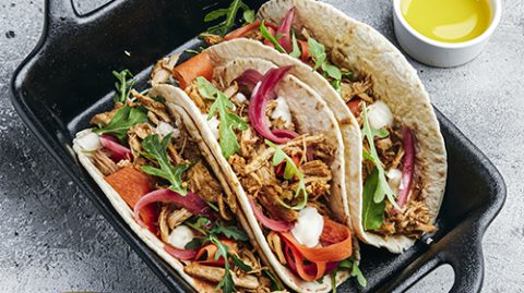 recette de Tacos de porc effiloché méditerranéen