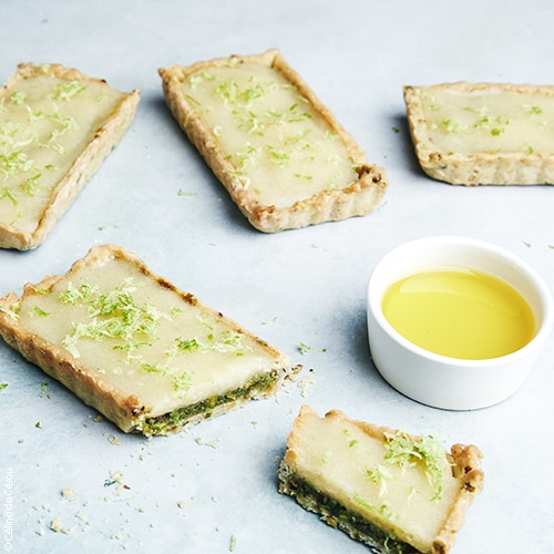 recette de tartelettes pistache – citron vert - huile d'olive